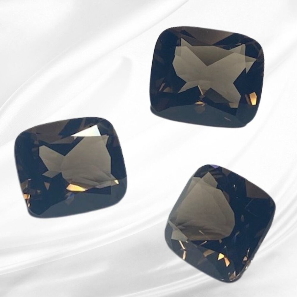 Graded Genuine Smoky Quartz, Antique Cushion Shape, 8 Carats Natural Gemstone